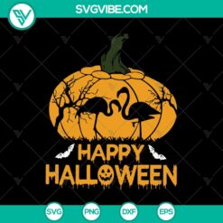 Flamingo Happy Halloween SVG, Halloween SVG, Scary SVG, Horror SVG