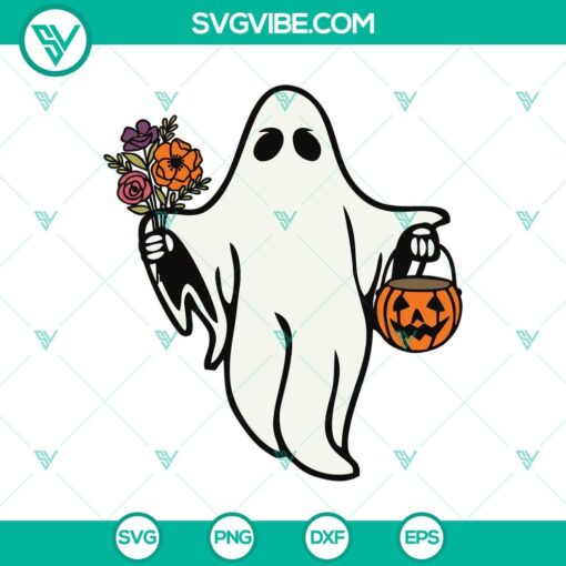 floral ghost svg funny halloween svg ghost svg