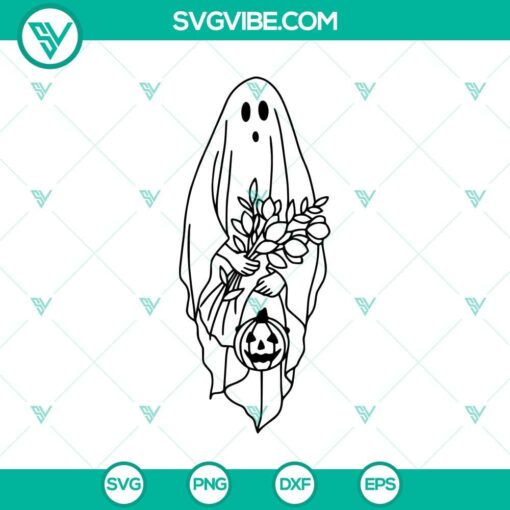 floral ghost svg ghost outline svg funny halloween svg