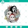 Floral Horror Face, Michael Jason, Scream Ghost SVG for Halloween theme design.