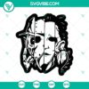 Spooky Horror Movie SVG featuring four creepy faces, perfect for Halloween designs.