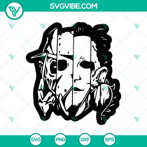 four horror face svg horror movie svg halloween svg