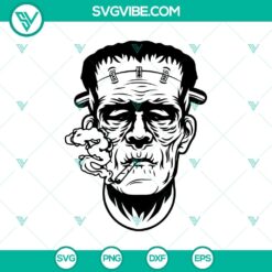 Frankenstein smoking weed SVG with a scary face design, perfect for Halloween projects.