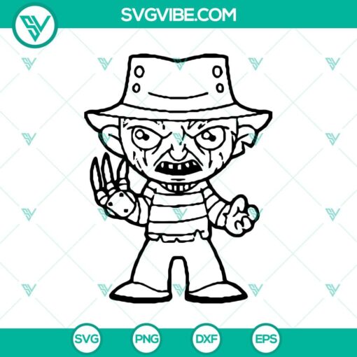 freddy krueger chibi characters svg horror characters svg halloween svg