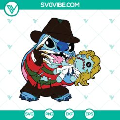 Halloween, Stitch SVG, SVG Files, Freddy Krueger Stitch SVG, Horror Stitch SVG, 1