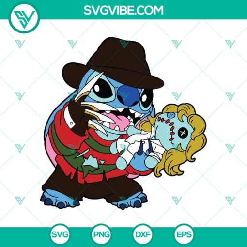 freddy krueger stitch svg horror stitch svg halloween characters svg