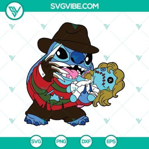 freddy krueger x stitch svg horror stitch svg stitch halloween svg