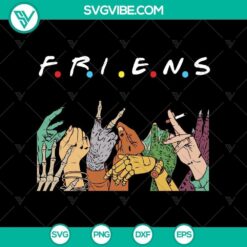 Friends Hand Witch SVG design with horror elements for Halloween, featuring scary imagery. Perfect for spooky-themed projects.