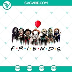 Friends Horror Halloween SVG featuring horror characters for Halloween craft projects.