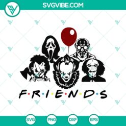 Friends horror Halloween themed SVG design with spooky elements perfect for Halloween crafting projects.