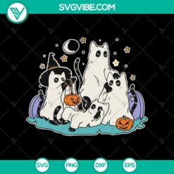 Funny Cat Ghost Halloween SVG, Spooky Cat SVG, Cat Lover SVG