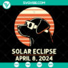 Humorous dog watching solar eclipse in April 2024, available in SVG, PNG, DXF, EPS formats for digital crafting projects.