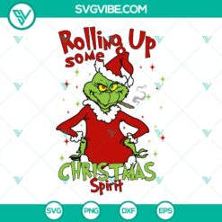 Funny Grinch Rollin' Up Christmas Spirit SVG | Meme Holiday Cut Files