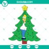Funny Christmas Homer Simpson SVG meme with Santa hat, perfect for holiday crafts and decorations.