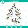 Garland Christmas tree and lights SVG file for Christmas crafting, holiday decor.