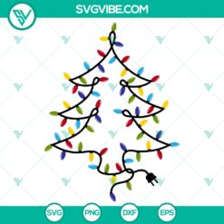 Garland Christmas Tree SVG, Christmas Lights SVG, Christmas SVG File