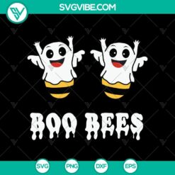 Ghost Boo Bees SVG with Halloween and Scary elements for Oct 31 celebration, perfect for spooky crafts and decorations.