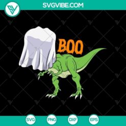 Spooky Ghost Dinosaur T Rex Halloween and Trick or Treat SVG design for Halloween Mom, funny and boo-themed.
