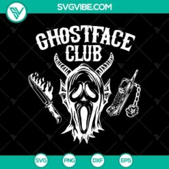 Ghost Face Club SVG, Stranger Things Halloween Ghost SVG, Scream Ghost Hellfire Club SVG