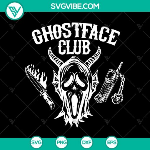 ghost face club svg stranger things halloween ghost svg scream ghost hellfire club svg