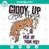 Giddy Up Jingle Horse Pick Up Your Feet Christmas SVG, featuring festive holiday design with a horse and jingle bells. Great for crafting.