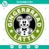 Gingerbread Latte Mickey Mouse Starbucks SVG featuring coffee ring and cold cup design. Ideal for craft projects and merchandise.