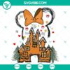 Gingerbread Minnie Mouse Castle SVG DXF EPS PNG Files, festive holiday design for crafting.