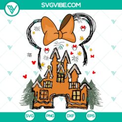 Gingerbread Minnie Mouse Castle SVG DXF EPS PNG Files