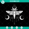Goth moth and crescent moon spooky SVG for Halloween, featuring a creepy design perfect for crafting and decor.
