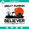 Great Pumpkin Believer Snoopy, Scary Halloween SVG with Snoopy character design for spooky holiday crafts.