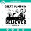Vintage Great Pumpkin Snoopy believer SVG with scary Halloween theme, designed in 1996.