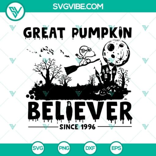 great snoopy pumpkin believer since 1996 svg scary svg halloween svg