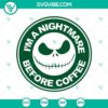 Green Nightmare Before Christmas Halloween logo SVG with spooky design elements for download.