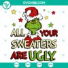 Grinch-themed SVG DXF EPS PNG files for ugly sweater designs. Perfect for holiday crafting projects.
