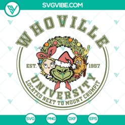Grinch Christmas Whoville University SVG | Funny Holiday Cut Files