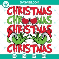 Grinch Hand Wine Glass SVG DXF EPS PNG Files