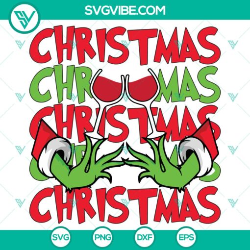 grinch hand wine glass svg dxf eps png files