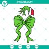 Grinch Hand with Coquette Bow Christmas SVG | Funny Grinchmas Cut Files 3