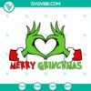 Grinch Heart Hands SVG design for Merry Grinchmas celebration, perfect for Christmas crafts, shirts, and decorations.
