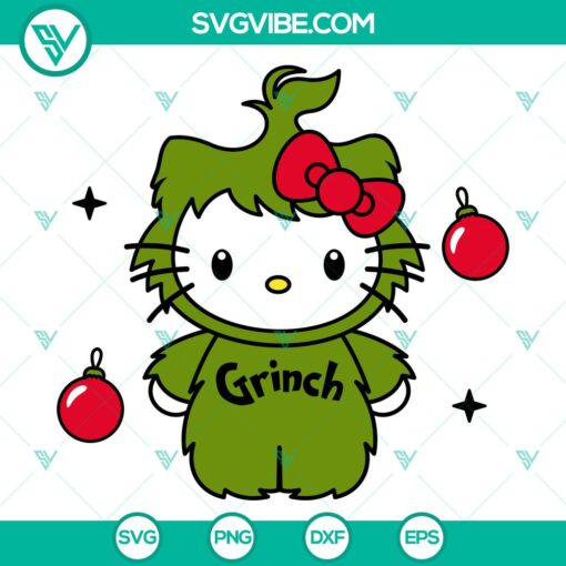 grinch hello kitty christmas balls svg christmas svg grinchmas hello kitty svg kawaii svg