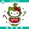 Grinch Hello Kitty SVG featuring Christmas and Kawaii elements for Grinchmas celebration.