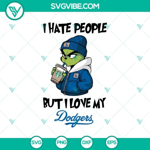 grinch i hate people but i love my dodgers svg grinch la dodgers baseball svg