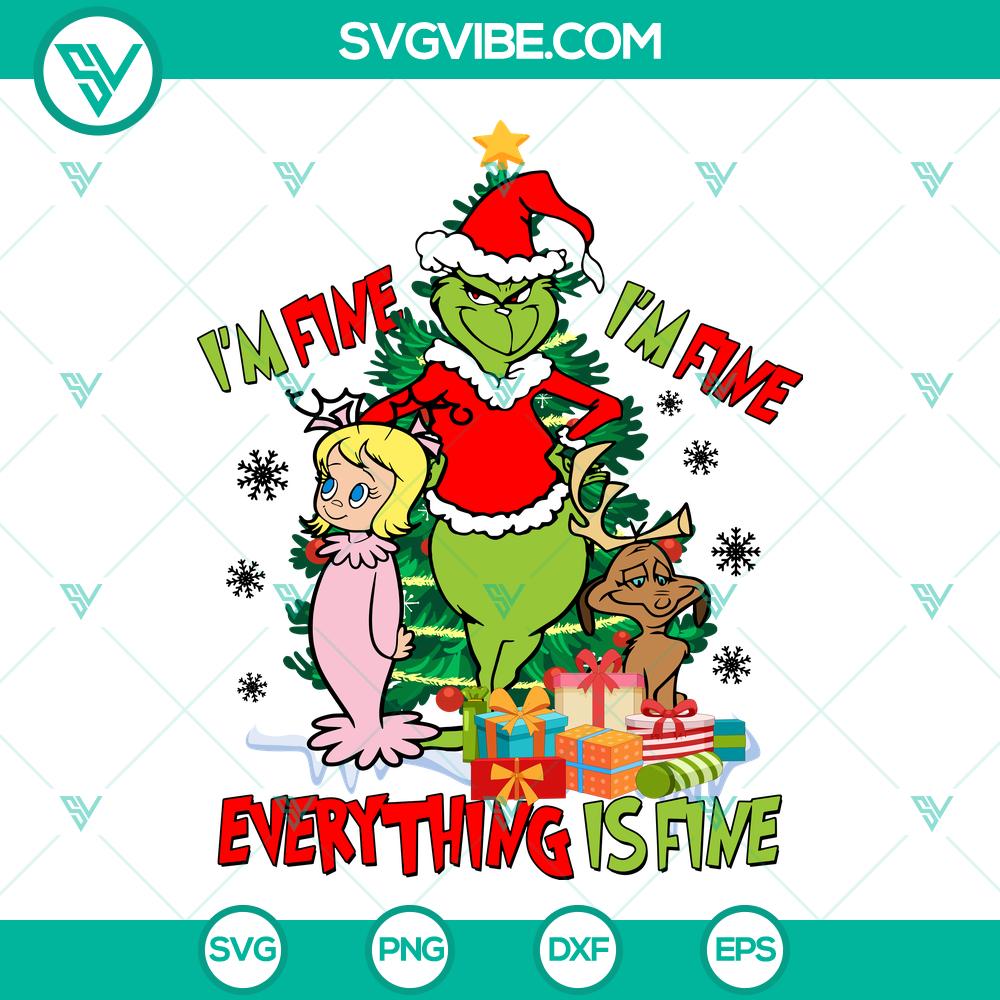 Grinch I’m Fine It’s Fine Everything is Fine SVG | Funny Christmas Cut Files Grinch "I'm Fine It's Fine Everything is Fine" SVG design for Christmas. Funny holiday cut file for crafters.