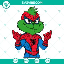 Grinch Spiderman Christmas SVG DXF EPS PNG Files