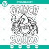 Grinch Squad Christmas SVG DXF EPS PNG Files: Festive holiday design with Grinch characters in multiple file formats.