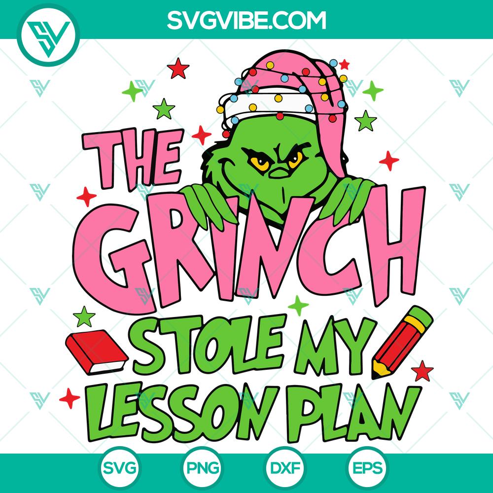 grinch-stole-my-lesson-plan-svg-dxf-eps-png-files.jpg Grinch themed SVG DXF EPS PNG files for lesson plans, perfect for Christmas crafts and digital projects.