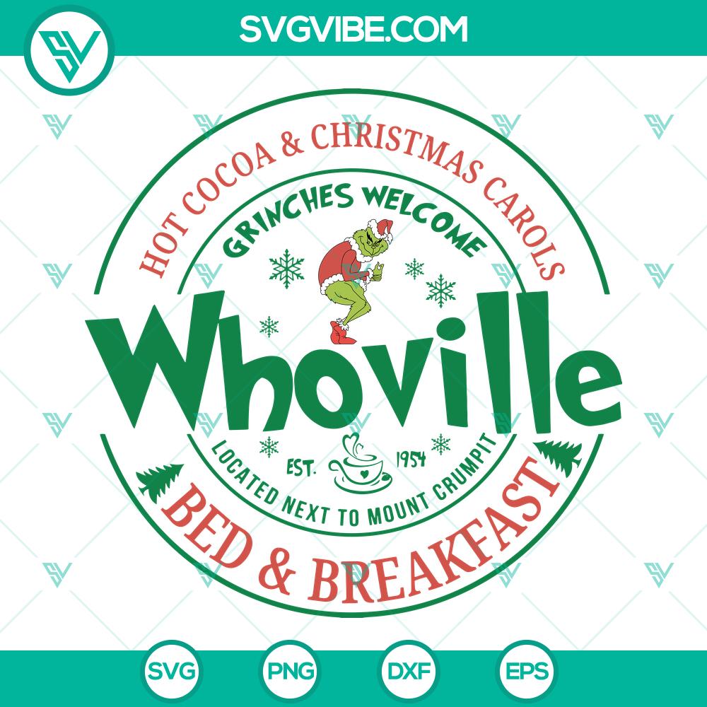 Grinch Welcome to Whoville Bed and Breakfast SVG | Funny Christmas Cut Files Grinch Welcome to Whoville Bed and Breakfast SVG | Funny Christmas Cut Files