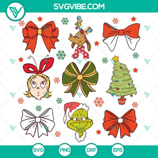 grinchmas coquette bow svg dxf eps png files