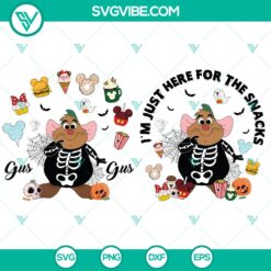 GusGus Halloween Disneyland Snacks SVG featuring Disney Treats Cut Files, perfect for spooky season crafting projects.