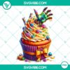 Cartoon Halloween cupcake characters clipart in PNG format for spooky party decorations and invitations.